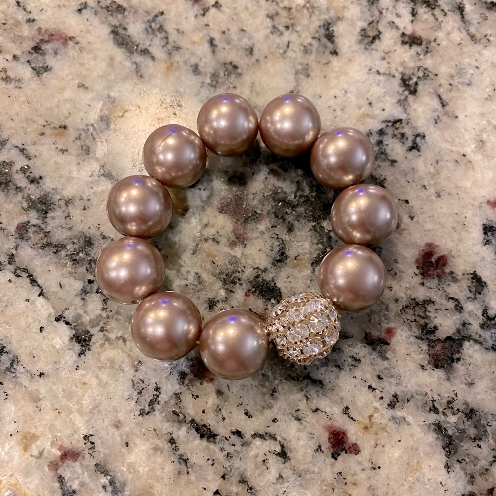 Faux Pearl Rhinestone Bracelet